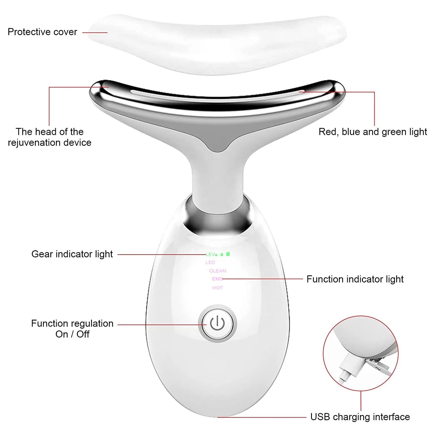 LED light Facial Massager - 7-in-1 Sculpting & Lifting Device