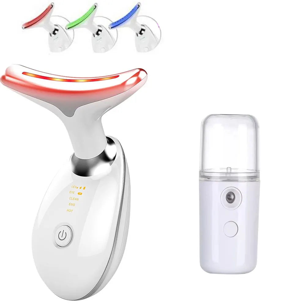 3 Colors/7 Colors Face Neck Massager Facial Lift Three Light Modes Electric Skin Tightening Device LED Beauty Instrument